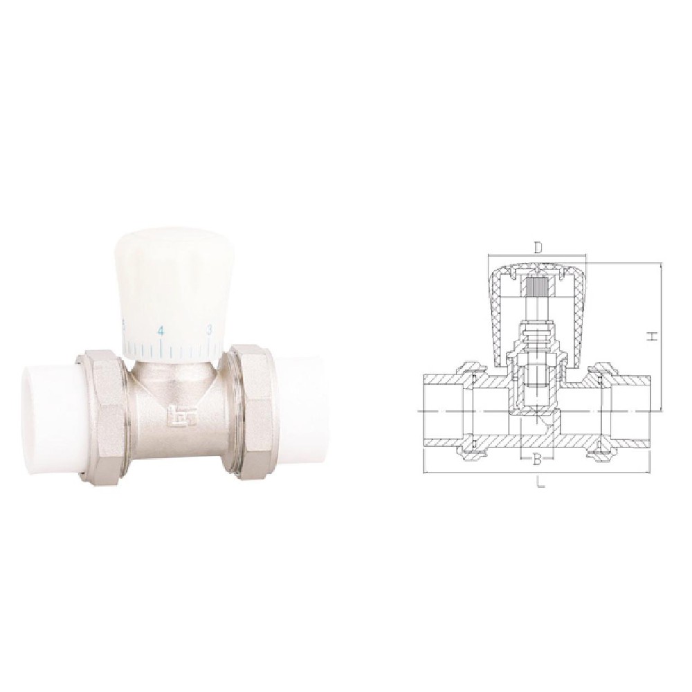 333 雙頭PP-R直式溫控閥